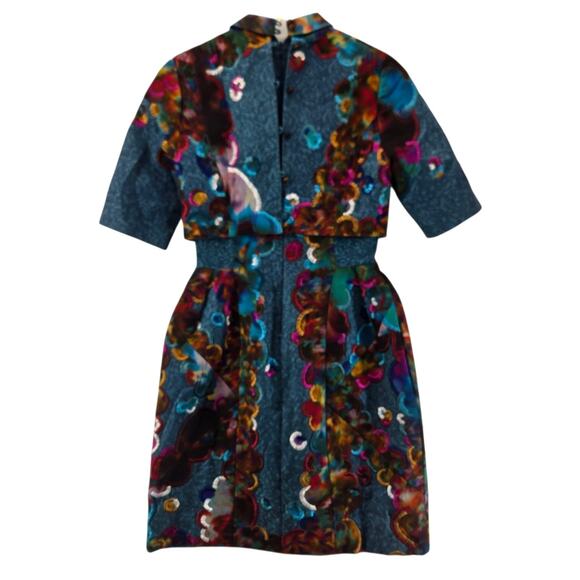Erdem Midi Dress Womens 4 US Embroiderd Colorful Bolero Designer Runway England - Picture 5 of 11